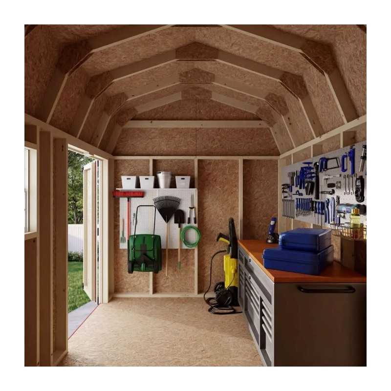 Little Cottage Co. Value Gambrel 8x10 Workshop Barn Shed Kit (8x10 VGB-6-WS-PC)