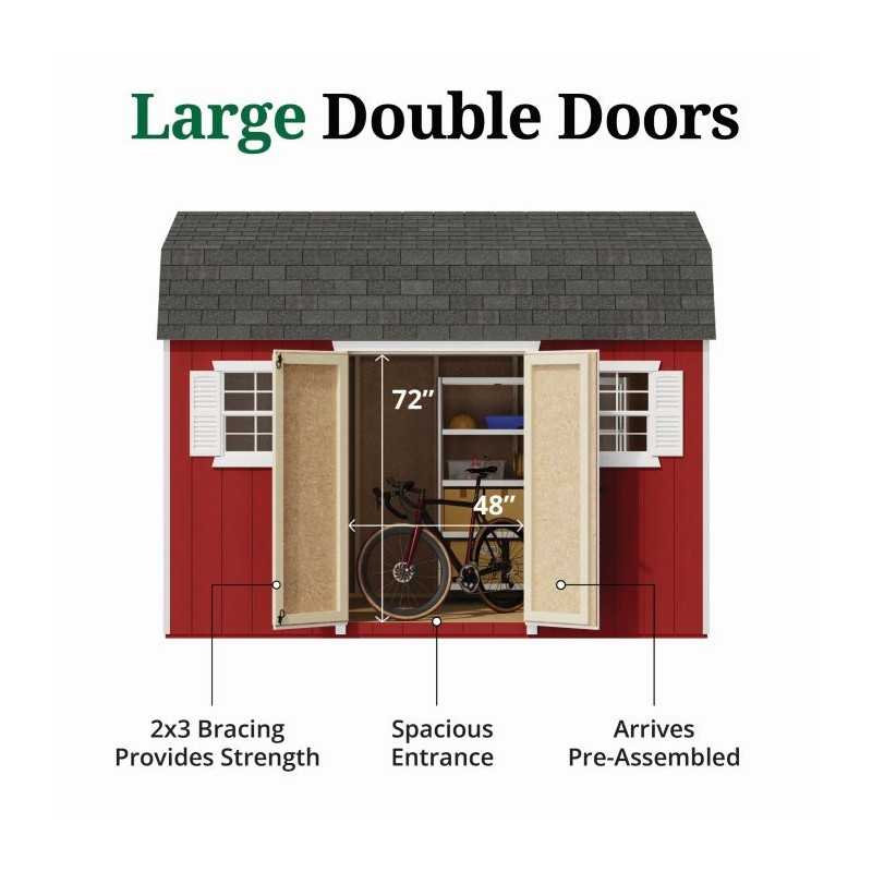 Little Cottage Co. Value Gambrel 8x12 Workshop Barn Shed Kit (8x12 VGB-6-WS-PC)