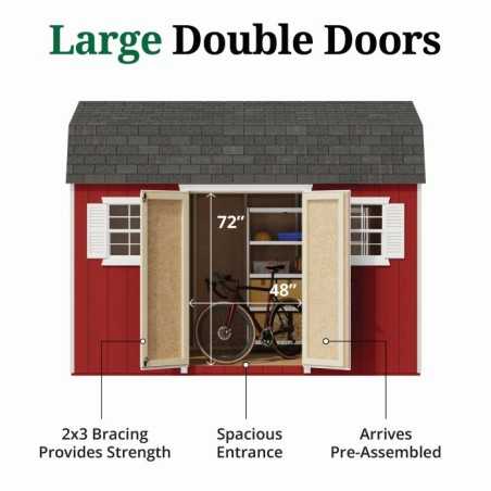 Little Cottage Co. Value Gambrel 8x12 Workshop Barn Shed Kit (8x12 VGB-6-WS-PC)