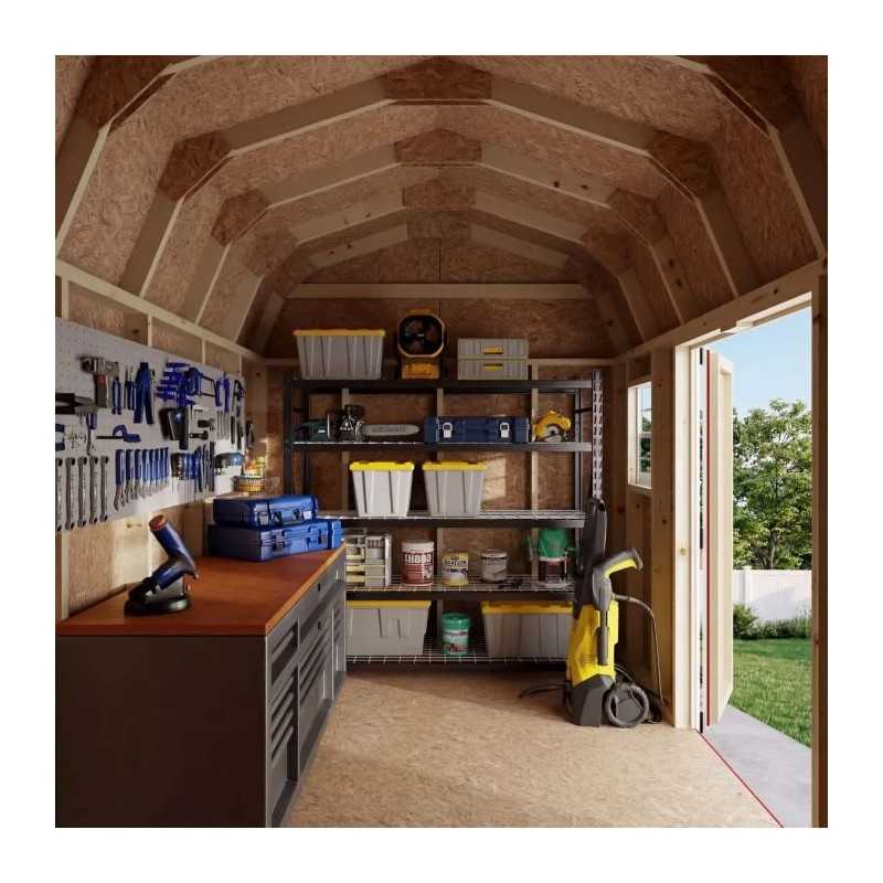 Little Cottage Co. Value Gambrel 8x12 Workshop Barn Shed Kit (8x12 VGB-6-WS-PC)