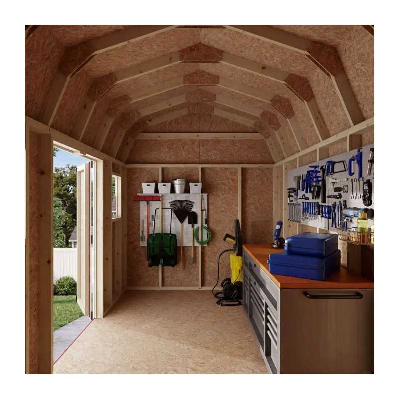 Little Cottage Co. Value Gambrel 8x12 Workshop Barn Shed Kit (8x12 VGB-6-WS-PC)