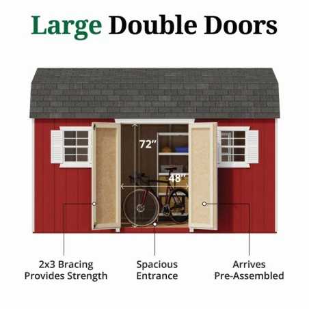 Little Cottage Co. Value Gambrel 8x14 Workshop Barn Shed Kit (8x14 VGB-6-WS-PC)