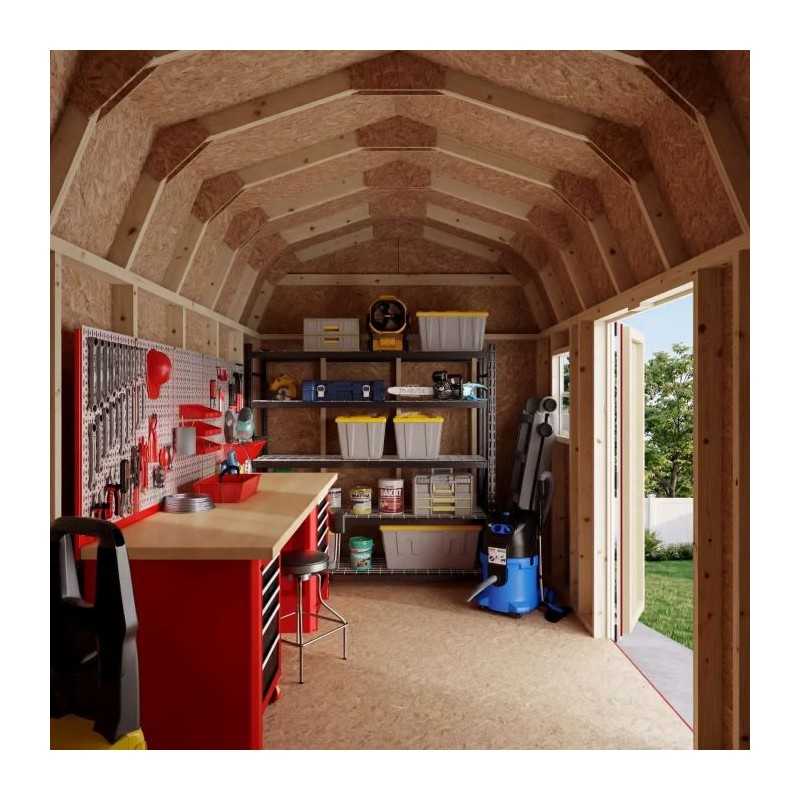 Little Cottage Co. Value Gambrel 8x14 Workshop Barn Shed Kit (8x14 VGB-6-WS-PC)
