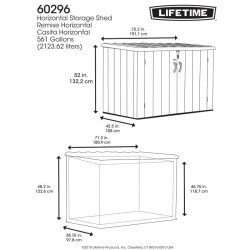 Lifetime 6x3 Horizontal Storage Shed - Storm Dust (60296U)