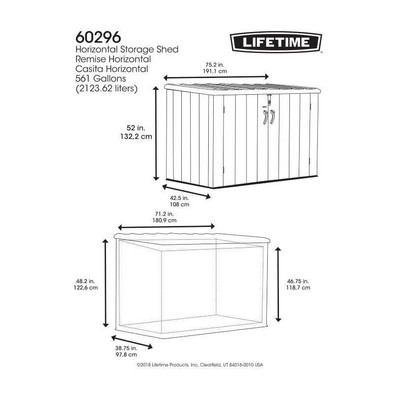 Lifetime 6x3 Horizontal Storage Shed - Storm Dust (60296U)