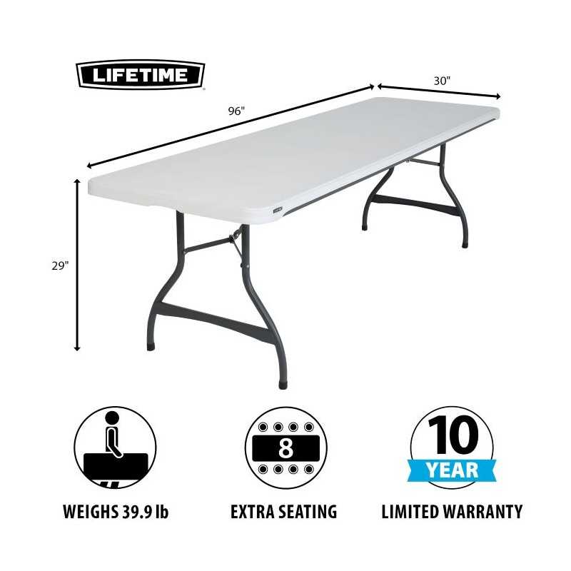Lifetime 8-Foot Nesting Table - White Granite (280299)