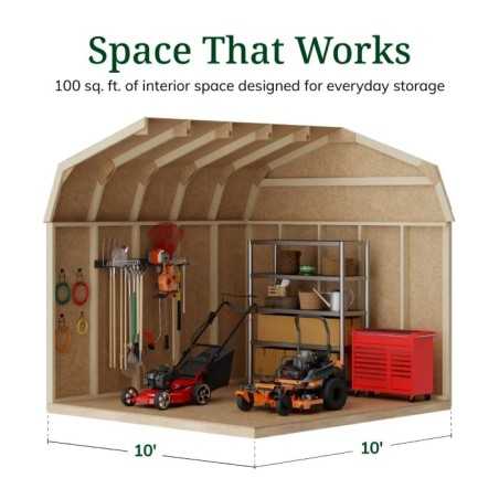Little Cottage Co. Value Gambrel 10x10 Workshop Barn Shed Kit (10x10 VGB-6-WS-PC)