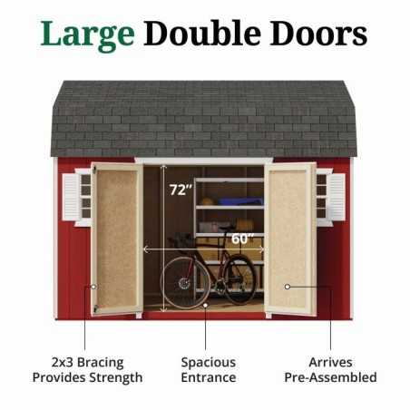 Little Cottage Co. Value Gambrel 10x12 Workshop Barn Shed Kit (10x12 VGB-6-WS-PC)