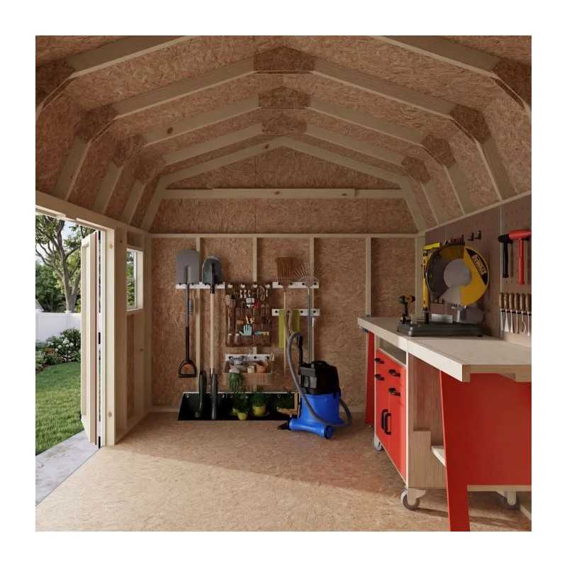 Little Cottage Co. Value Gambrel 10x12 Workshop Barn Shed Kit (10x12 VGB-6-WS-PC)