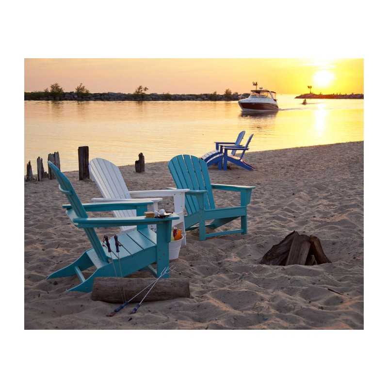 Polywood South Beach Adirondack 4 Pack Chairs - Black (SBA15BL)
