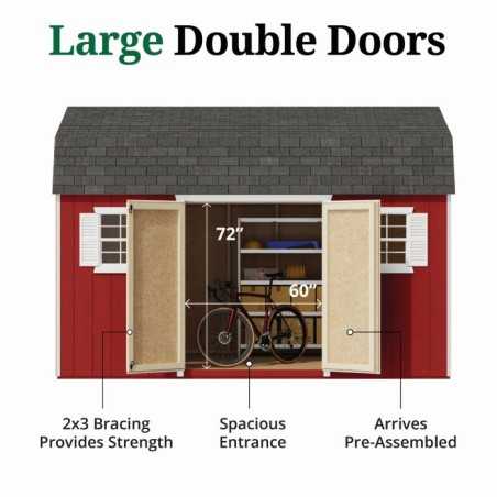 Little Cottage Co. Value Gambrel 10x14 Workshop Barn Shed Kit (10x14 VGB-6-WS-PC)