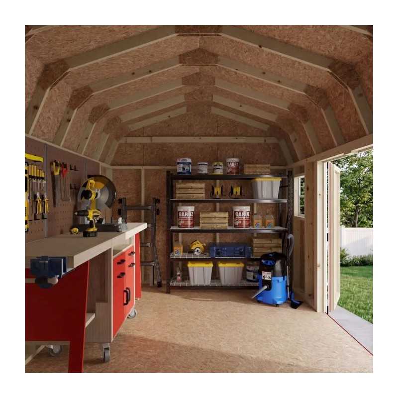 Little Cottage Co. Value Gambrel 10x14 Workshop Barn Shed Kit (10x14 VGB-6-WS-PC)