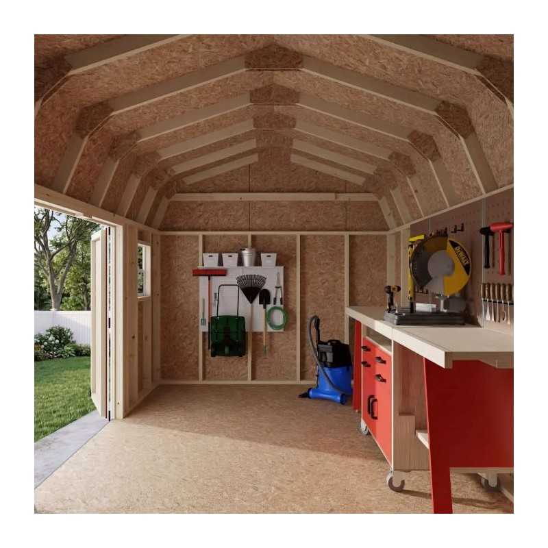 Little Cottage Co. Value Gambrel 10x14 Workshop Barn Shed Kit (10x14 VGB-6-WS-PC)