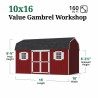 Little Cottage Co. Value Gambrel 10x16 Workshop Barn Shed Kit (10x16 VGB-6-WS-PC)