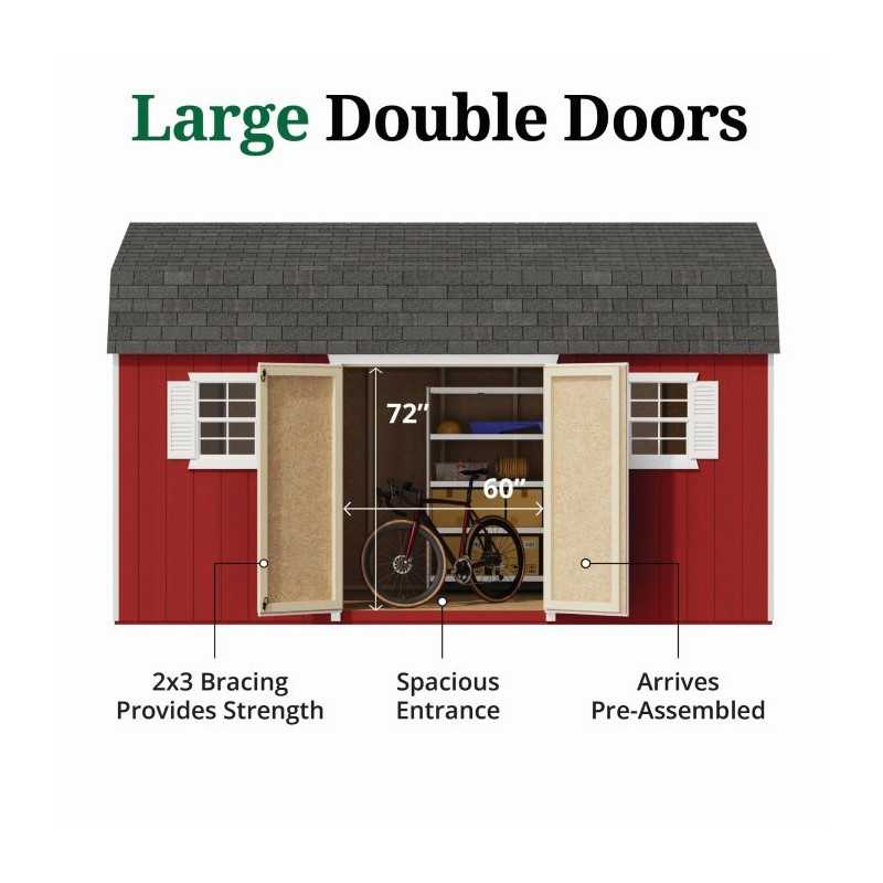 Little Cottage Co. Value Gambrel 10x16 Workshop Barn Shed Kit (10x16 VGB-6-WS-PC)