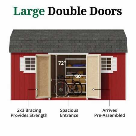 Little Cottage Co. Value Gambrel 10x16 Workshop Barn Shed Kit (10x16 VGB-6-WS-PC)