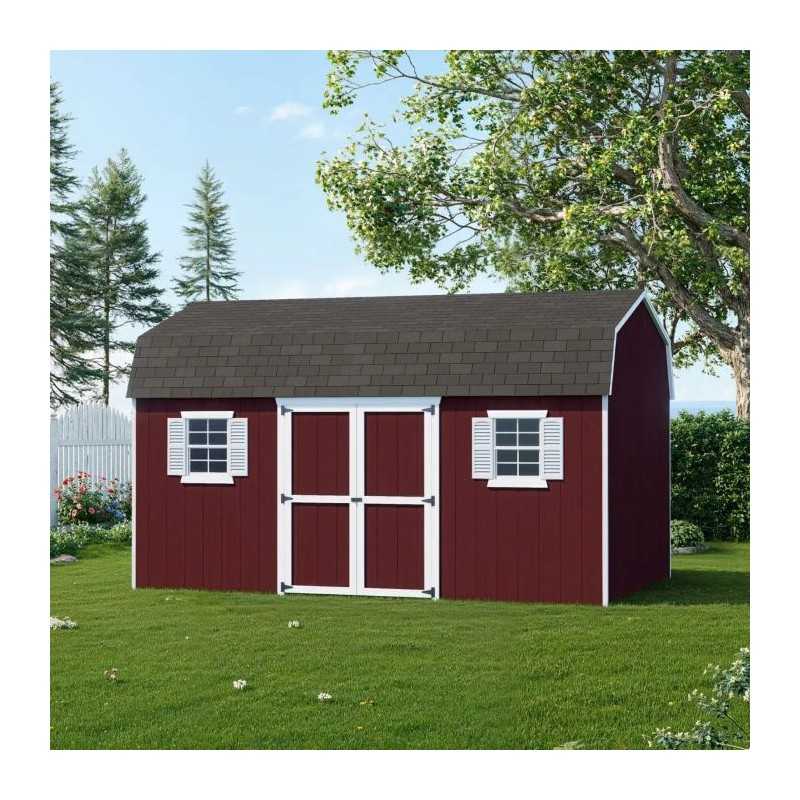 Little Cottage Co. Value Gambrel 10x16 Workshop Barn Shed Kit (10x16 VGB-6-WS-PC)
