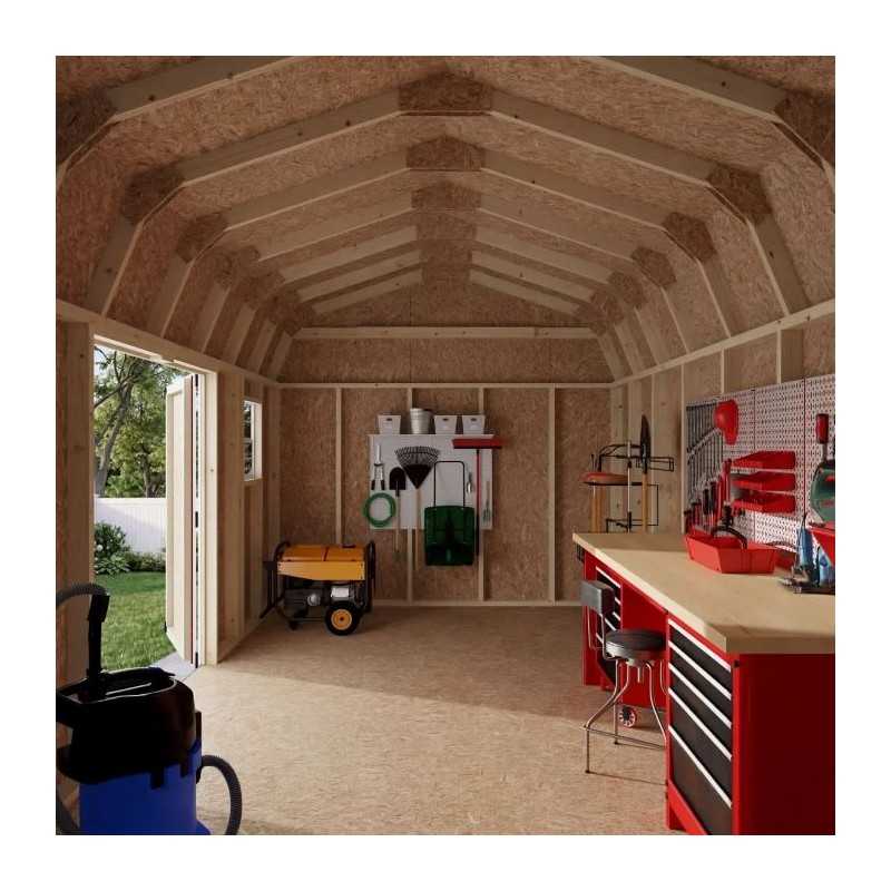 Little Cottage Co. Value Gambrel 10x16 Workshop Barn Shed Kit (10x16 VGB-6-WS-PC)