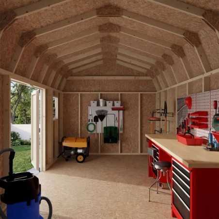 Little Cottage Co. Value Gambrel 10x16 Workshop Barn Shed Kit (10x16 VGB-6-WS-PC)