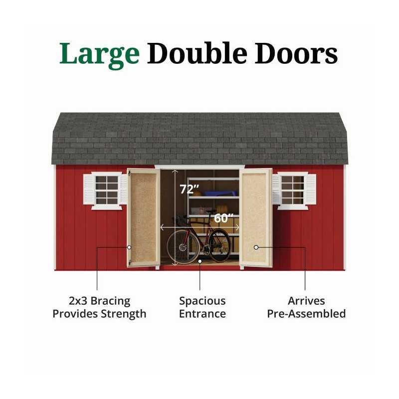 Little Cottage Co. Value Gambrel 10x18 Workshop Barn Shed Kit (10x18 VGB-6-WS-PC)