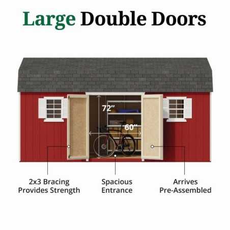 Little Cottage Co. Value Gambrel 10x18 Workshop Barn Shed Kit (10x18 VGB-6-WS-PC)