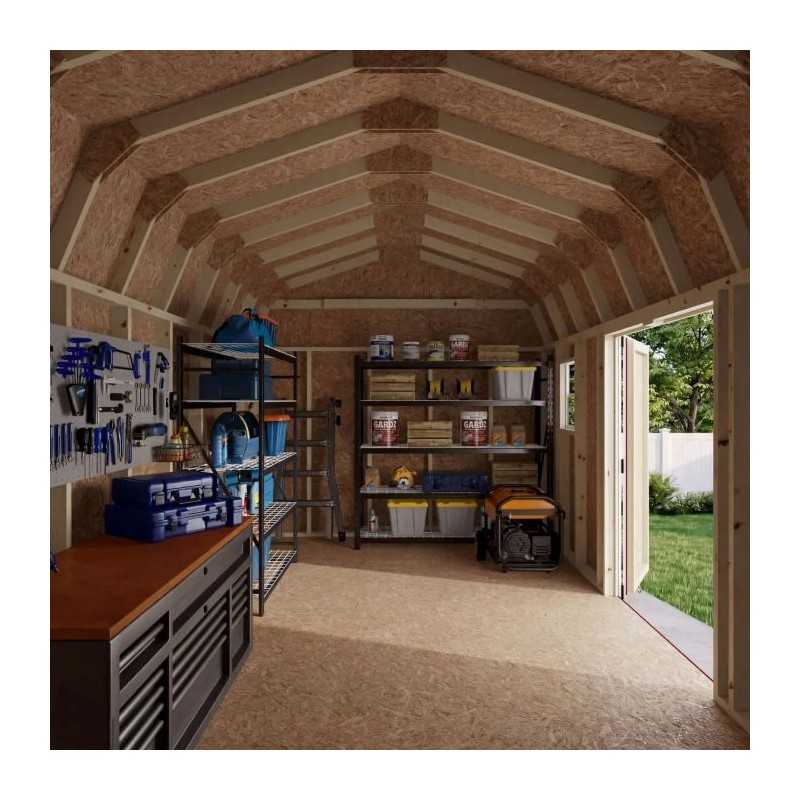 Little Cottage Co. Value Gambrel 10x18 Workshop Barn Shed Kit (10x18 VGB-6-WS-PC)