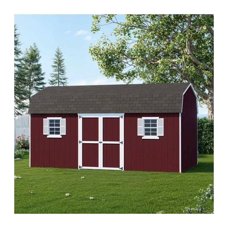 Little Cottage Co. Value Gambrel 10x18 Workshop Barn Shed Kit (10x18 VGB-6-WS-PC)