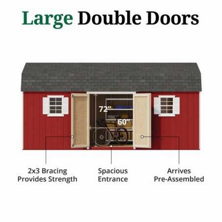 Little Cottage Co. Value Gambrel 10x20 Workshop Barn Shed Kit (10x20 VGB-6-WS-PC)