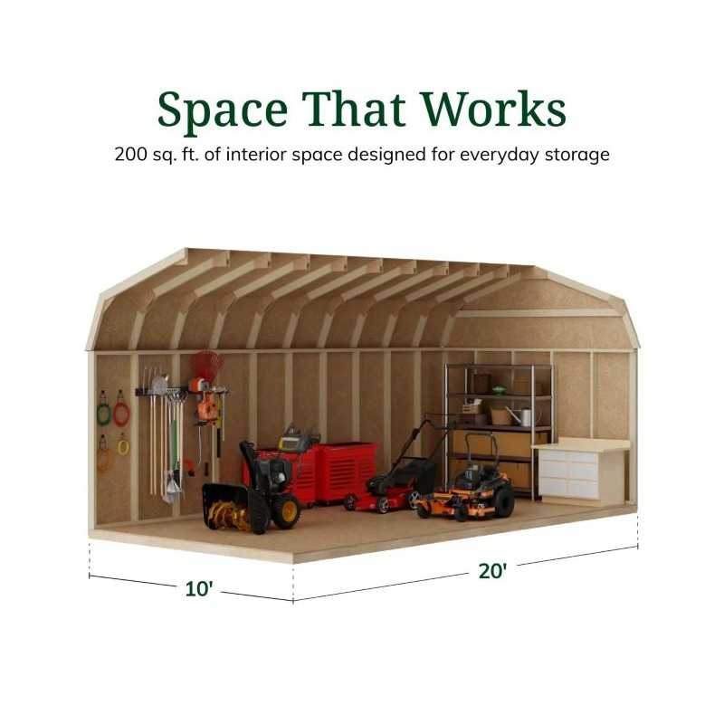 Little Cottage Co. Value Gambrel 10x20 Workshop Barn Shed Kit (10x20 VGB-6-WS-PC)