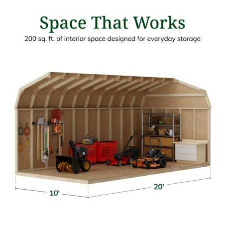 Little Cottage Co. Value Gambrel 10x20 Workshop Barn Shed Kit (10x20 VGB-6-WS-PC)