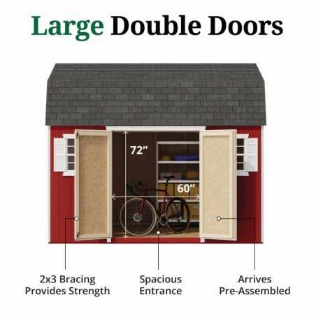 Little Cottage Co. Value Gambrel 12x12 Workshop Barn Shed Kit (12x12 VGB-6-WS-PC)