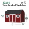Little Cottage Co. Value Gambrel 12x14 Workshop Barn Shed Kit (12x14 VGB-6-WS-PC)