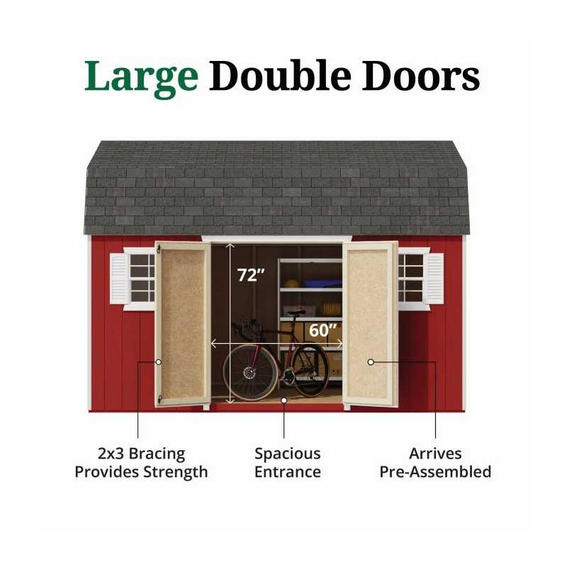 Little Cottage Co. Value Gambrel 12x14 Workshop Barn Shed Kit (12x14 VGB-6-WS-PC)