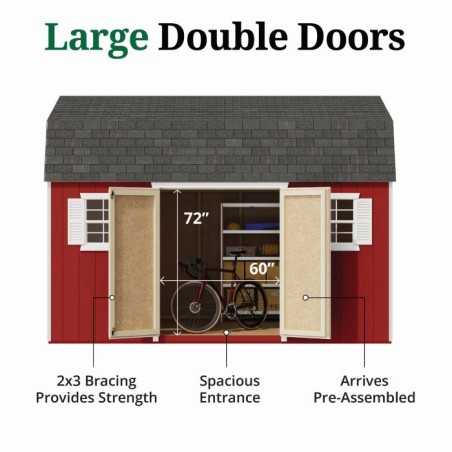 Little Cottage Co. Value Gambrel 12x14 Workshop Barn Shed Kit (12x14 VGB-6-WS-PC)