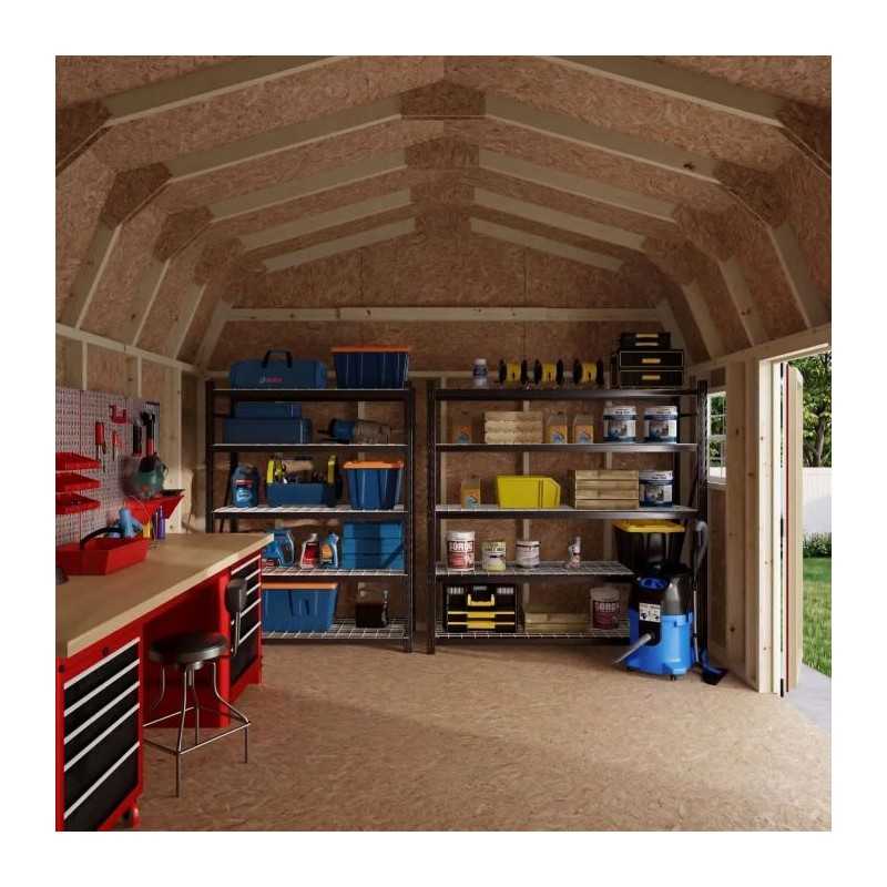 Little Cottage Co. Value Gambrel 12x14 Workshop Barn Shed Kit (12x14 VGB-6-WS-PC)