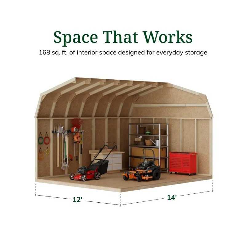 Little Cottage Co. Value Gambrel 12x14 Workshop Barn Shed Kit (12x14 VGB-6-WS-PC)