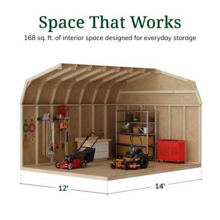 Little Cottage Co. Value Gambrel 12x14 Workshop Barn Shed Kit (12x14 VGB-6-WS-PC)