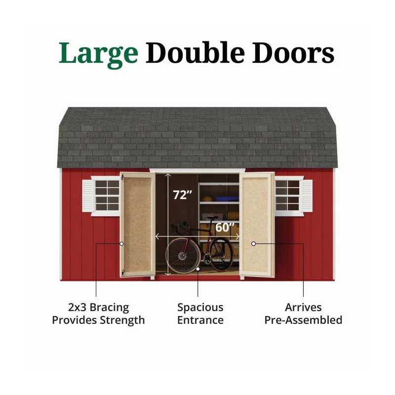 Little Cottage Co. Value Gambrel 12x16 Workshop Barn Shed Kit (12x16 VGB-6-WS-PC)