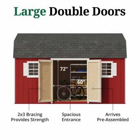 Little Cottage Co. Value Gambrel 12x16 Workshop Barn Shed Kit (12x16 VGB-6-WS-PC)