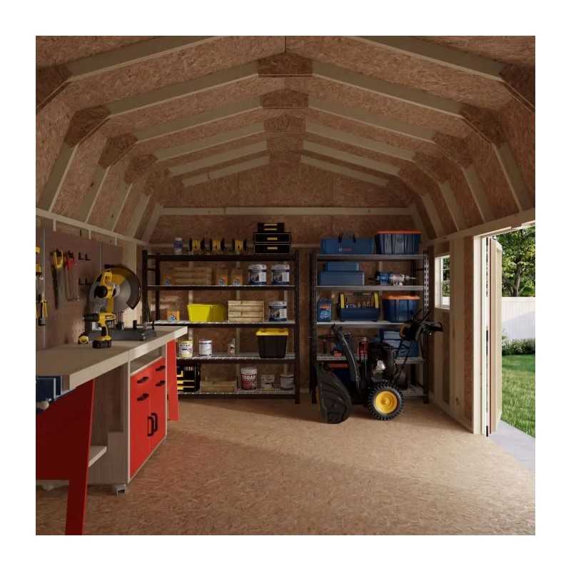 Little Cottage Co. Value Gambrel 12x16 Workshop Barn Shed Kit (12x16 VGB-6-WS-PC)