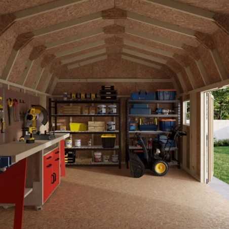 Little Cottage Co. Value Gambrel 12x16 Workshop Barn Shed Kit (12x16 VGB-6-WS-PC)
