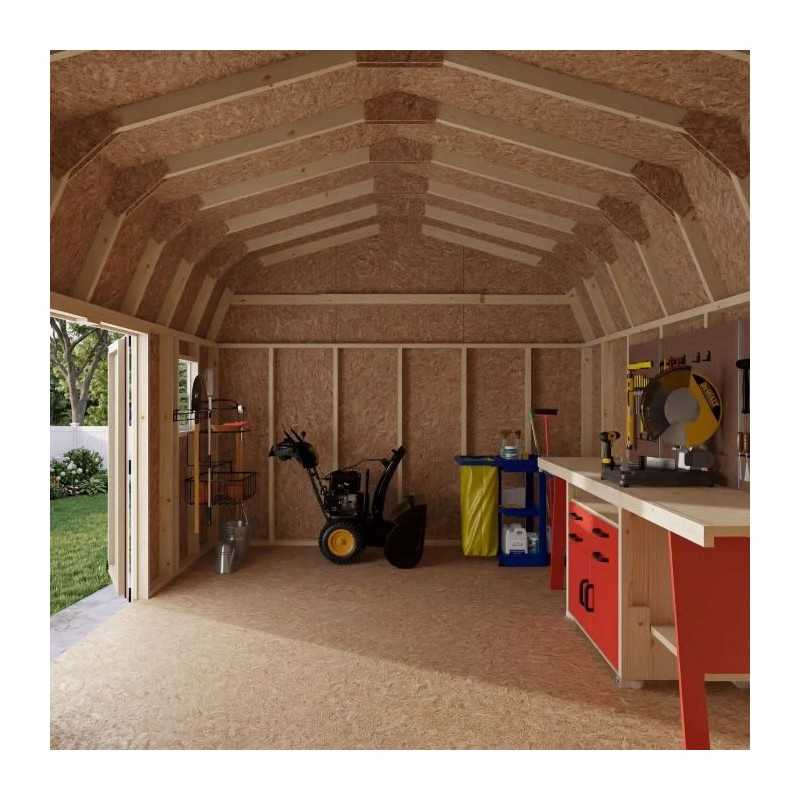 Little Cottage Co. Value Gambrel 12x16 Workshop Barn Shed Kit (12x16 VGB-6-WS-PC)