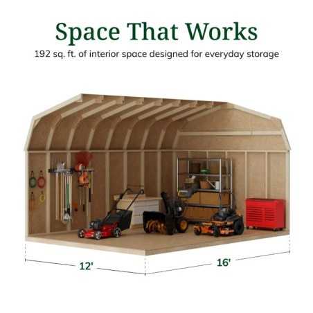 Little Cottage Co. Value Gambrel 12x16 Workshop Barn Shed Kit (12x16 VGB-6-WS-PC)