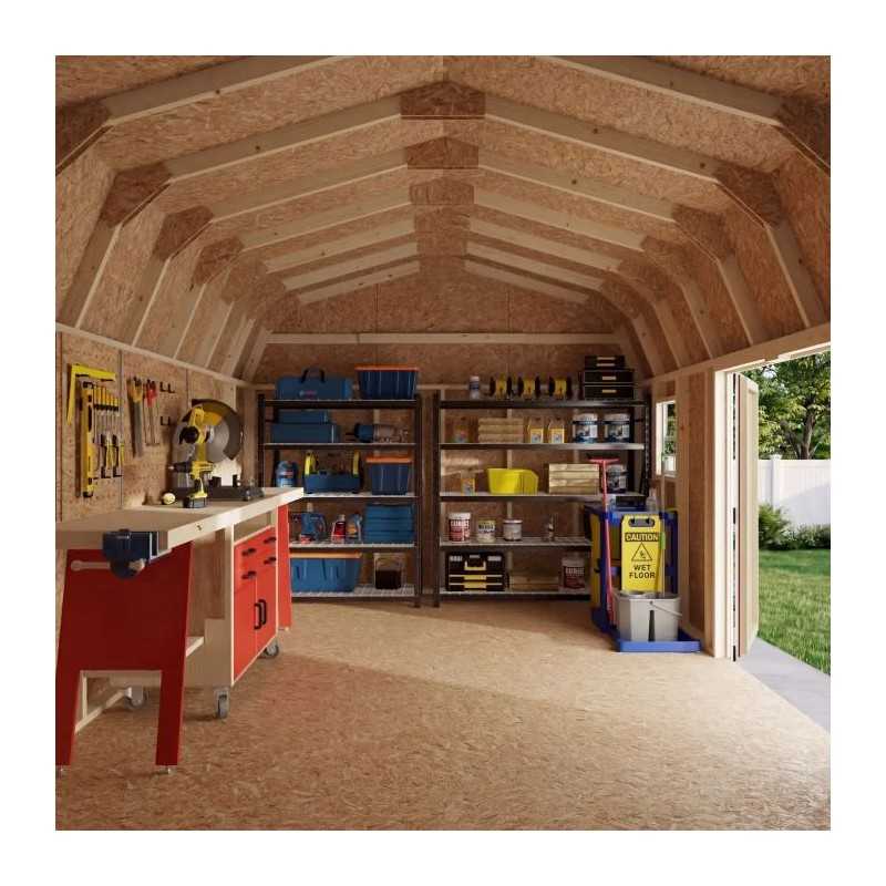 Little Cottage Co. Value Gambrel 12x18 Workshop Barn Shed Kit (12x18 VGB-6-WS-PC)