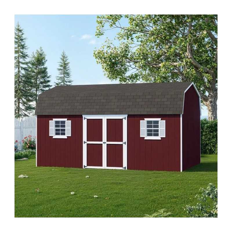 Little Cottage Co. Value Gambrel 12x18 Workshop Barn Shed Kit (12x18 VGB-6-WS-PC)