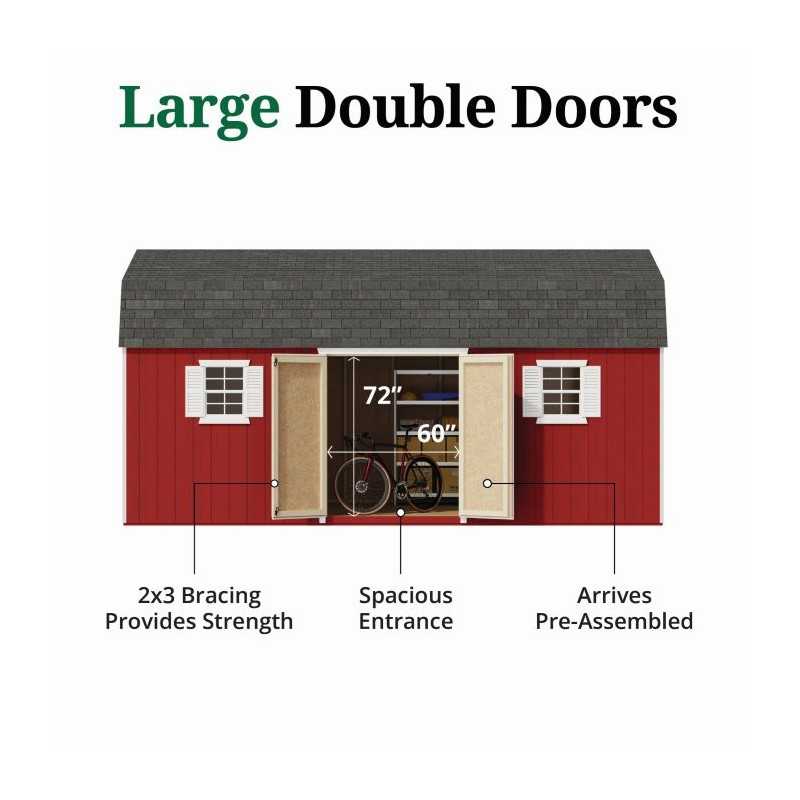 Little Cottage Co. Value Gambrel 12x20 Workshop Barn Shed Kit (12x20 VGB-6-WS-PC)