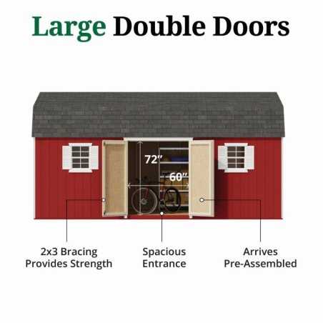 Little Cottage Co. Value Gambrel 12x20 Workshop Barn Shed Kit (12x20 VGB-6-WS-PC)