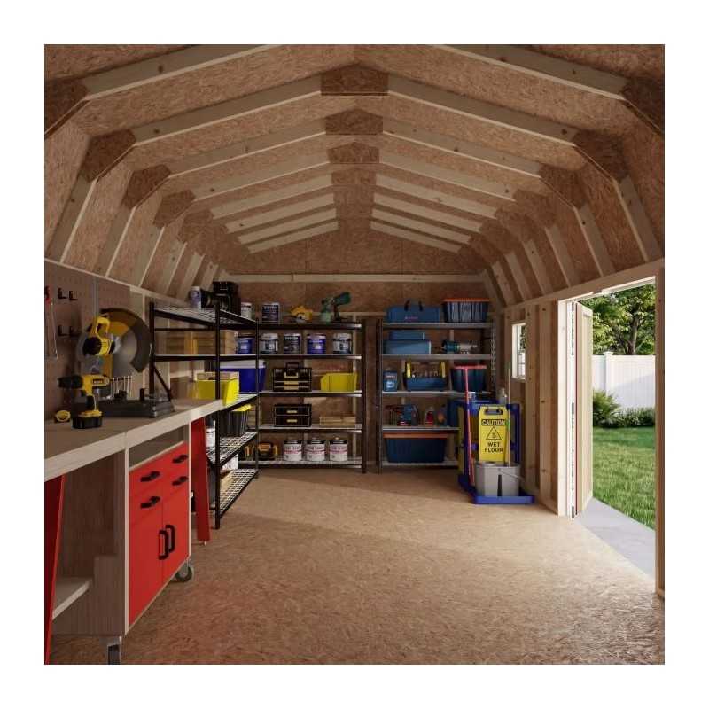 Little Cottage Co. Value Gambrel 12x20 Workshop Barn Shed Kit (12x20 VGB-6-WS-PC)