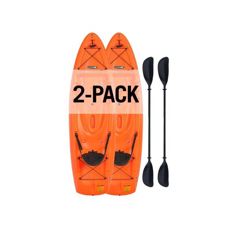 Lifetime Volt 85 Sit-On-Top Kayak 2-Pack (Paddles Included) Orange (91363)