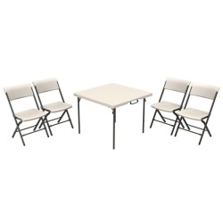 Lifetime 37" Fold-in-Half Commercial Table & 4 Chair Set – (81324)